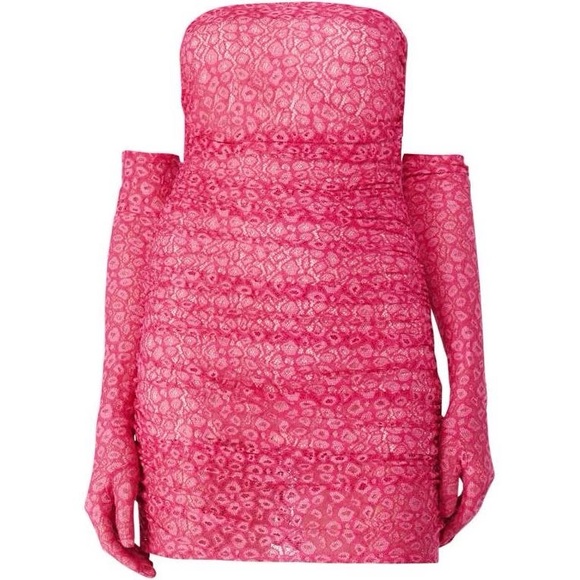 Elegant Pink Lace Mini Dress - Picture 2 of 3